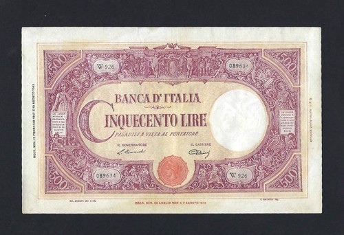 500 lire grande i - lire, b.i