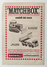 Pubblicita' Matchbox Baravelli Bulldozer Camion Old Advertising Vintage 1969(T6)