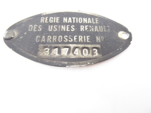 Plaque identification regie - identification,