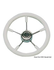 Volante barca con razze in acciaio inox 35 cm bianco