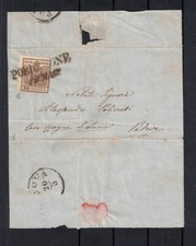 A02 REGNO LOMBARDO-VENETO Lettera da PORDENONE a PADOVA 19.05.??  f.llo 30 cent