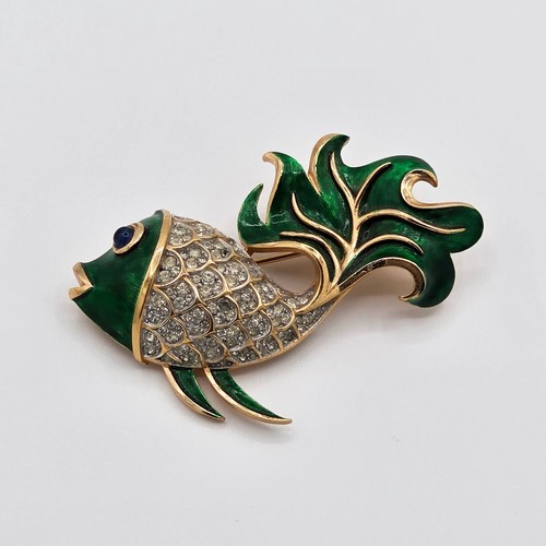 Spilla pesce smalto - , verde