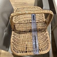 CESTO PORTAOGGETTI DA PICNIC VINTAGE RUSTICO IN VIMINI lungo 15,5” 