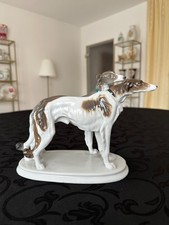 KARL ENS coppia levrieri 4461 Anton Büschelberger statua in porcellana levriero Barsoi