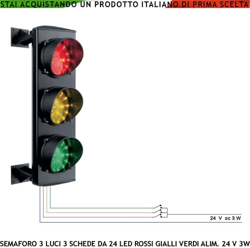 Semaforo luci led rossa - semaforo, 24