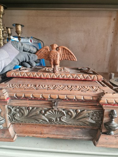 Antica scatola legno porta - ,