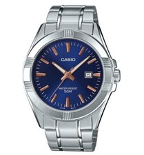 CASIO MTP-1308D-2AVDF OROLOGIO UOMO ACCIAIO BLU ROSE' 42mm DATA SOTTOCOSTO