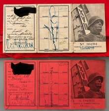 ?2 Tessere Fasci di Combattimento PNF Casa Littoria Taranto Marche da Bollo