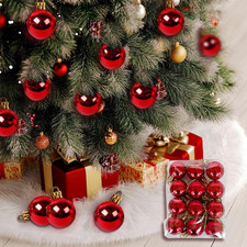 Palline Di Natale Cromate Lucide, 3 Cm, Infrangibili, Set Decorativo per Albero 