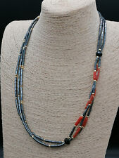 collana donna vero corallo rosso Sardegna ematite nera argento 925 placcato oro