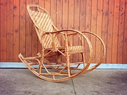 Sedia dondolo vintage boho - vintage,