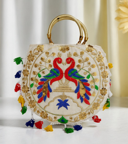 Borsa potli ricamata - ricamata, con