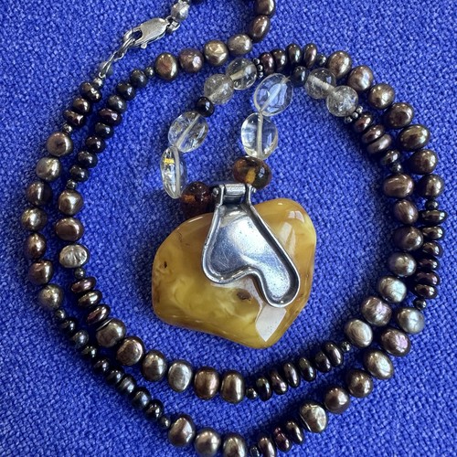 Collana perle argento - collana, di