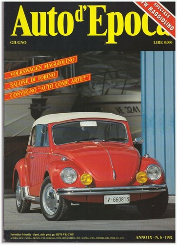 Auto epoca giugno 1992 - auto, d'epoca