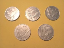 5 10 Lire Coins 1984 to 1988