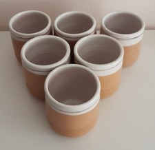 Bicchieri Ceramica Smaltata Terracotta Firmati Lotto 6 Pezzi