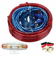 KIT COMPLETO CAVI AUDIO RCA PER AMPLIFICATORE ALIMENTAZIONE STEREO AUTO 1500W