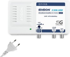 EDISION CAM-100 Amplificatore Antenna TV, Centrale Banda Larga, 1UHF,... 