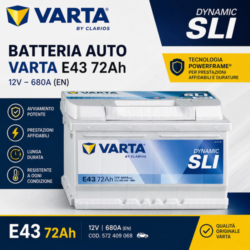 Batteria auto 72ah e43 varta - auto,
