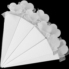 Coni Portariso Matrimonio Bianchi Coni Portaconfetti Con Nastri Bianchi Bombonie