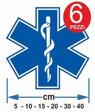 Kit 6 autoadesivi/sticker per esterni e interni CROCE ESCULAPIO