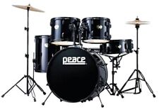 Batteria PEACE nera con SILENZIATORI su piatti e tamburi
