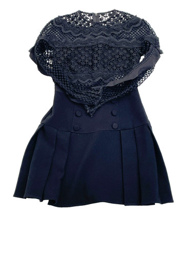 Abito midi pizzo nero - abito,