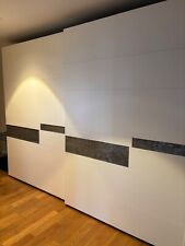 armadio + comò + 2 comodini PRESOTTO laccato opaco bianco con inserti grigi, arm