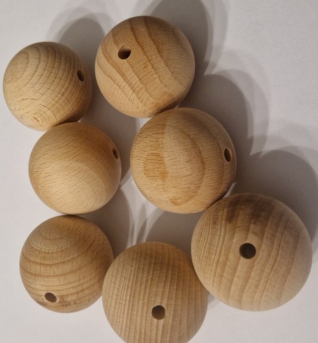Sfere legno 40mm forate - legno,