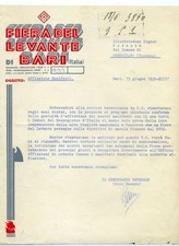 Lettere - intestate - Fiera del  Levante BARI - datate 1935/XIII°  ---  1958
