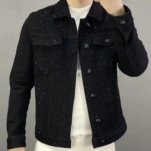 Giacca jeans nera - nuova, uomo