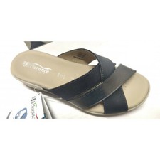 FLORANCE Scalzato sandalo Donna Vera Pelle pantofole ciabatte anatomico zeppa 45