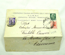 STORIA POSTALE RSI MACCHINE EDILI BETONIERE MILANO PER CREMONA 1944 LETTERA