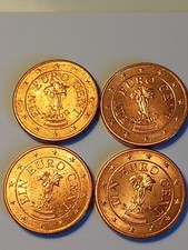 Lotto 4 monete da 1 cent di euro  Austria anni 2011-12-13-14  - per collezioni