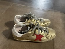 sneakers donna GOLDEN GOOSE Nr 37 Metallizzate Oro Usate Molto Poco