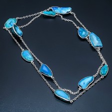 Collana con gioielli in argento sterling 925 antico pietra preziosa druzy...