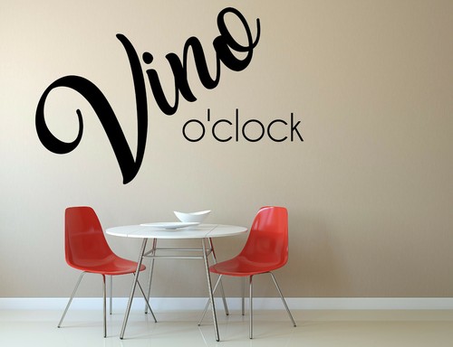Adesivo vino clock murale - vino,