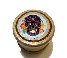 Adesivo teschio zucchero legno