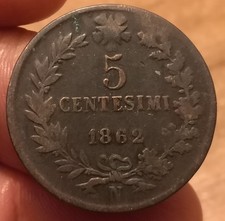 Moneta 5 Centesimi 1862