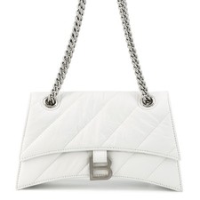 Borsa a tracolla BALENCIAGA Crash Chain taglia piccola pelle bianca 716351