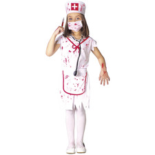COSTUME VESTITO INFERMIERA ZOMBIE TRAVESTIMENTO PER BAMBINI HALLOWEEN CARNEVALE