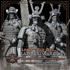 Samurai Feudal Japan confezione da 3 1 - scala da 1/18 a 1/6 - set figure stampate in resina 3D