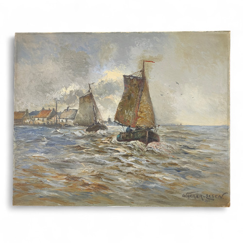 Dipinto olio hans wacker elsen - dipinto,