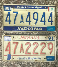 1 Targa auto in metallo Americana vintage ORIGINALE USA Stato Indiana