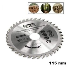 DISCO DA TAGLIO LEGNO 115 mm FORO 22,2 mm 40 DENTI AL WIDIA