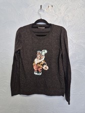 Maglione Cath Kidston x Disney taglia grande bianco neve grigio nano lana alpaca paillettes