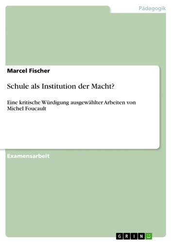 Schule als institution der - institution,