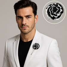 Spilla Da Giacca In Raso Nero