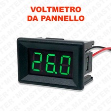 VOLTMETRO DIGITALE DA PANNELLO UNIVERSALE 0,36" LED VERDE 0V-30V AUTO MOTO ECC