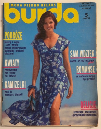 Magazyn burda 1993 wykroje - 5/1993,